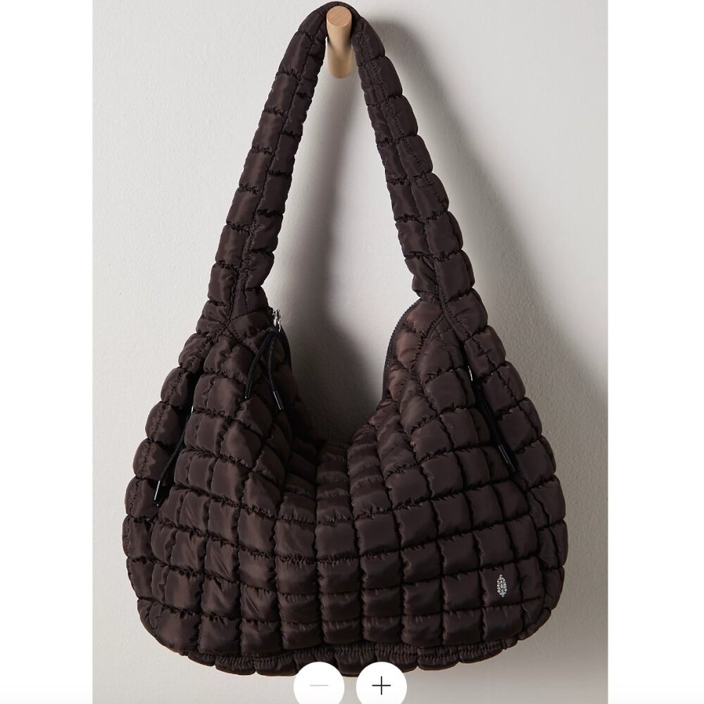 Free People FP Movement Quilted Carryall  Bag Black